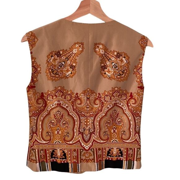 Vintage Designer Emanuel Ungaro Paisley Print Front Button Vest in Size 12/46 - Picture 2 of 8